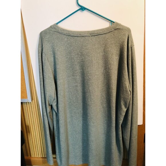 Matty M Ladies' Cozy V-Neck Top Super Soft Sweater Pullover (Heather Blush, XXL) - Picture 4 of 4